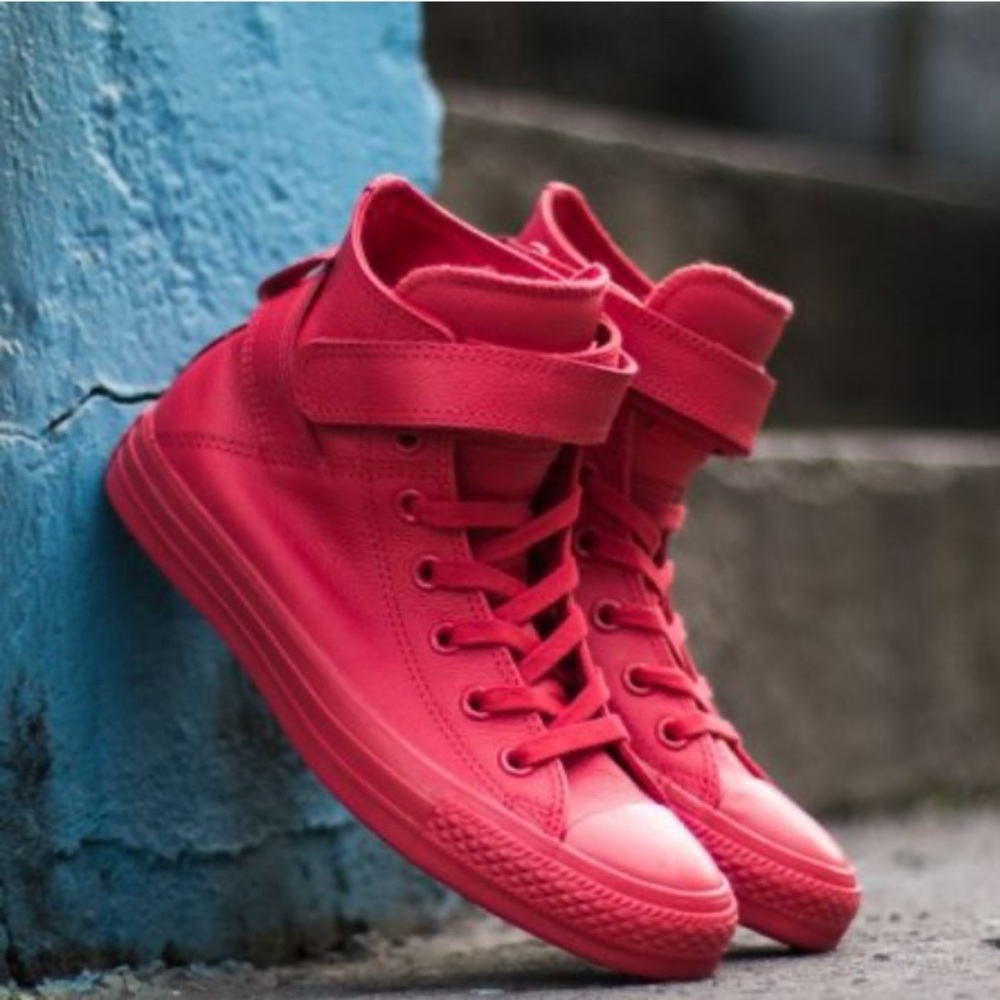 Preowned Women’s Leather Converse CT ALL STAR BREA Hi Top In Brick Size 8